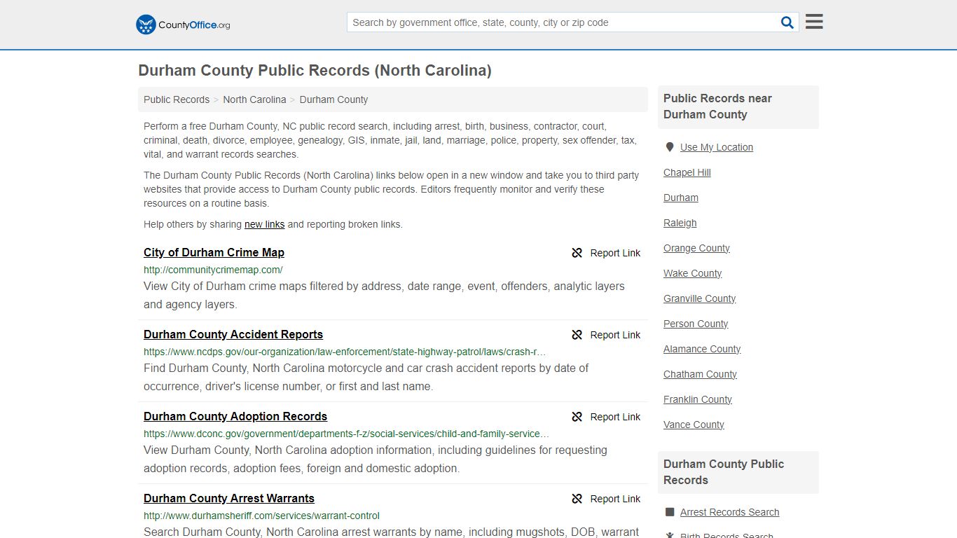 Durham County Public Records (North Carolina) - County Office